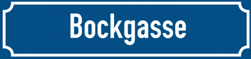 Straßenschild Bockgasse zum kostenlosen Download