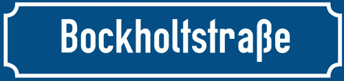 Straßenschild Bockholtstraße