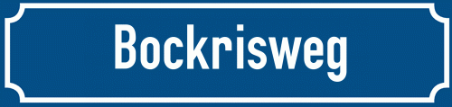 Straßenschild Bockrisweg