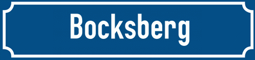 Straßenschild Bocksberg