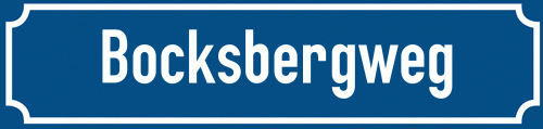 Straßenschild Bocksbergweg