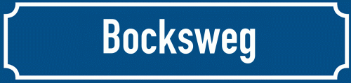 Straßenschild Bocksweg