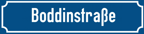 Straßenschild Boddinstraße zum kostenlosen Download