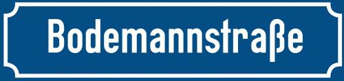 Straßenschild Bodemannstraße zum kostenlosen Download