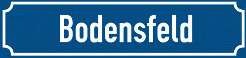 Straßenschild Bodensfeld