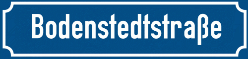 Straßenschild Bodenstedtstraße