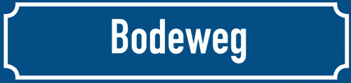 Straßenschild Bodeweg