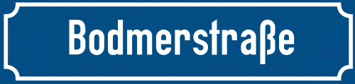 Straßenschild Bodmerstraße zum kostenlosen Download
