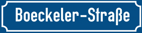 Straßenschild Boeckeler-Straße