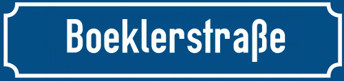 Straßenschild Boeklerstraße zum kostenlosen Download