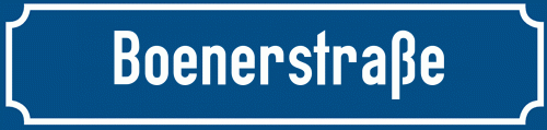 Straßenschild Boenerstraße