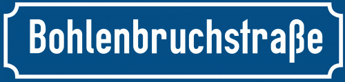 Straßenschild Bohlenbruchstraße