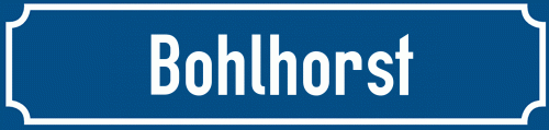 Straßenschild Bohlhorst