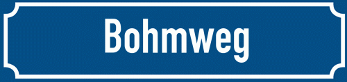 Straßenschild Bohmweg