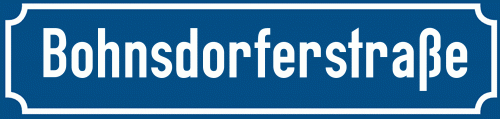 Straßenschild Bohnsdorferstraße