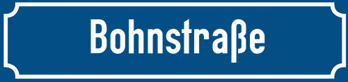 Straßenschild Bohnstraße zum kostenlosen Download