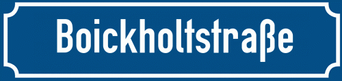 Straßenschild Boickholtstraße