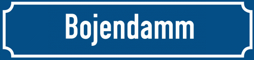 Straßenschild Bojendamm
