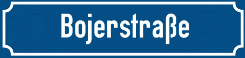 Straßenschild Bojerstraße