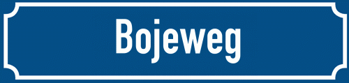 Straßenschild Bojeweg