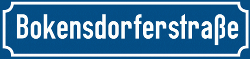 Straßenschild Bokensdorferstraße