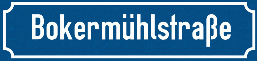 Straßenschild Bokermühlstraße zum kostenlosen Download