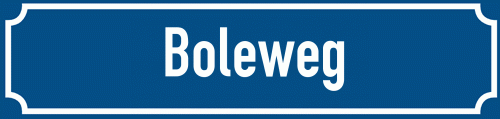 Straßenschild Boleweg