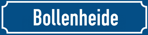 Straßenschild Bollenheide