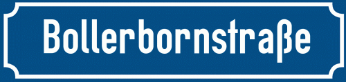 Straßenschild Bollerbornstraße zum kostenlosen Download