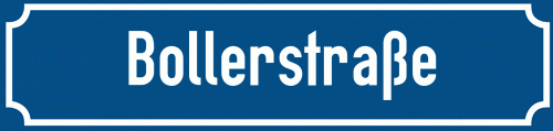 Straßenschild Bollerstraße