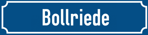 Straßenschild Bollriede zum kostenlosen Download