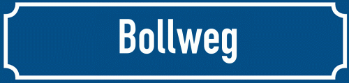 Straßenschild Bollweg