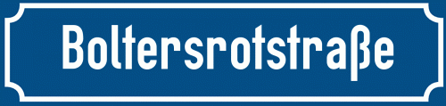 Straßenschild Boltersrotstraße