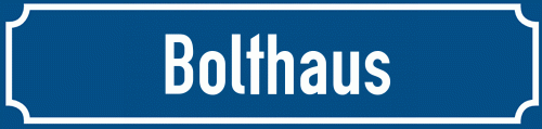 Straßenschild Bolthaus