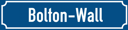 Straßenschild Bolton-Wall