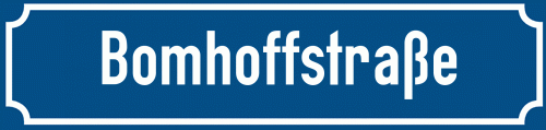 Straßenschild Bomhoffstraße