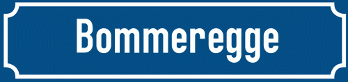 Straßenschild Bommeregge