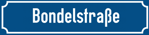 Straßenschild Bondelstraße