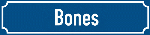 Straßenschild Bones zum kostenlosen Download