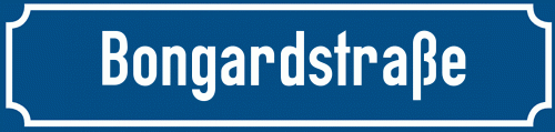 Straßenschild Bongardstraße zum kostenlosen Download