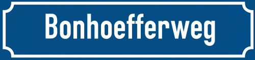 Straßenschild Bonhoefferweg