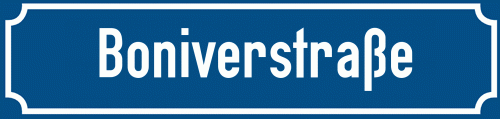 Straßenschild Boniverstraße