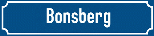 Straßenschild Bonsberg
