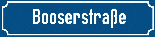 Straßenschild Booserstraße