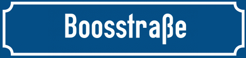 Straßenschild Boosstraße