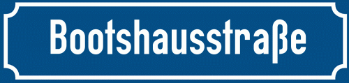 Straßenschild Bootshausstraße zum kostenlosen Download