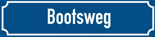 Straßenschild Bootsweg