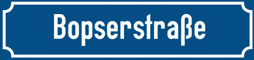 Straßenschild Bopserstraße