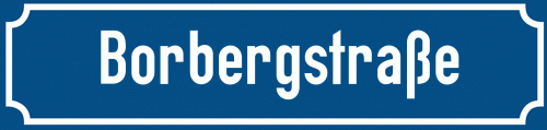Straßenschild Borbergstraße zum kostenlosen Download