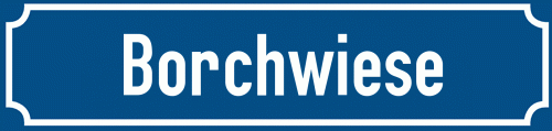 Straßenschild Borchwiese